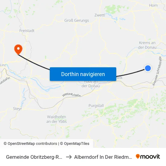 Gemeinde Obritzberg-Rust to Alberndorf In Der Riedmark map