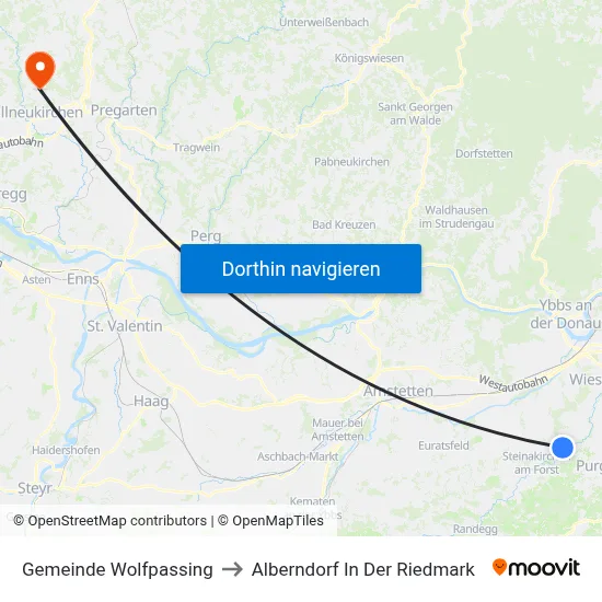 Gemeinde Wolfpassing to Alberndorf In Der Riedmark map