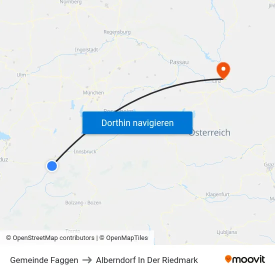 Gemeinde Faggen to Alberndorf In Der Riedmark map