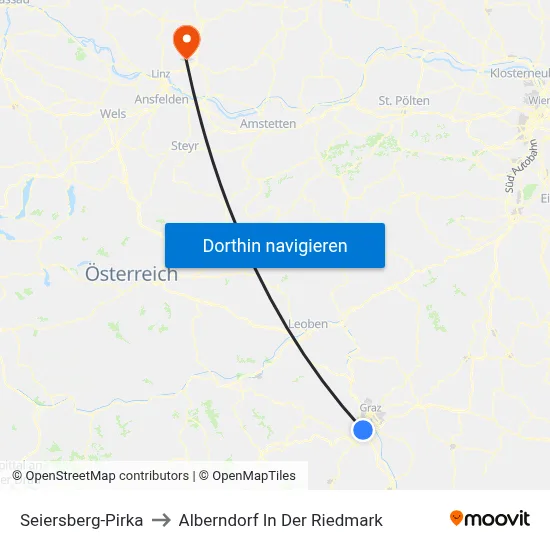 Seiersberg-Pirka to Alberndorf In Der Riedmark map