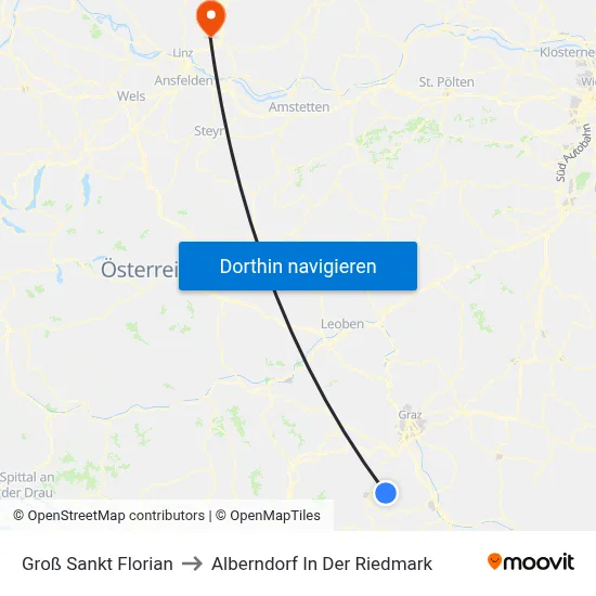 Groß Sankt Florian to Alberndorf In Der Riedmark map