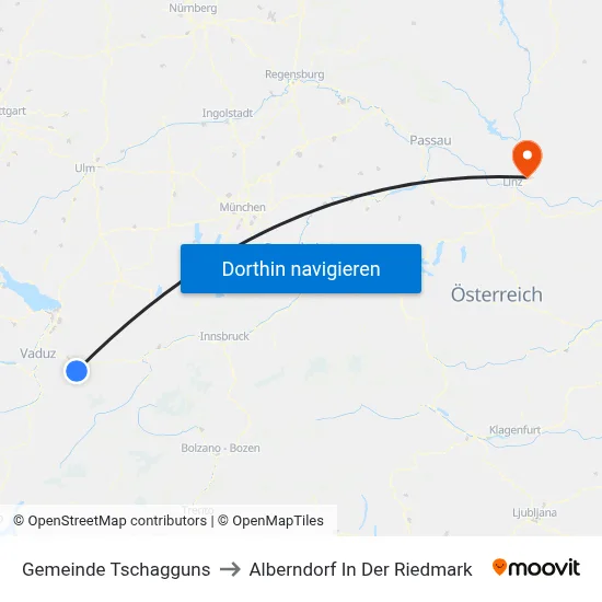 Gemeinde Tschagguns to Alberndorf In Der Riedmark map