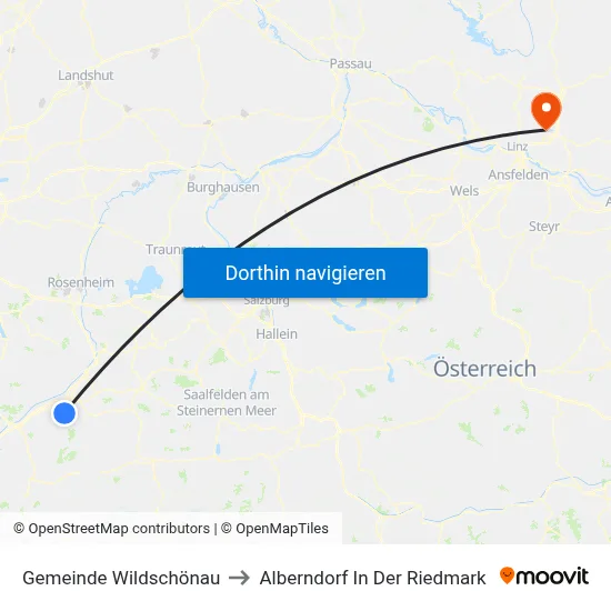 Gemeinde Wildschönau to Alberndorf In Der Riedmark map