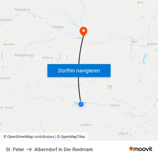 St. Peter to Alberndorf In Der Riedmark map