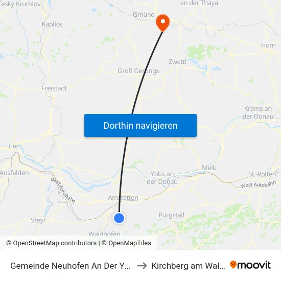 Gemeinde Neuhofen An Der Ybbs to Kirchberg am Walde map