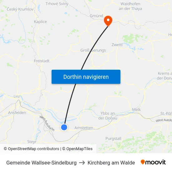 Gemeinde Wallsee-Sindelburg to Kirchberg am Walde map