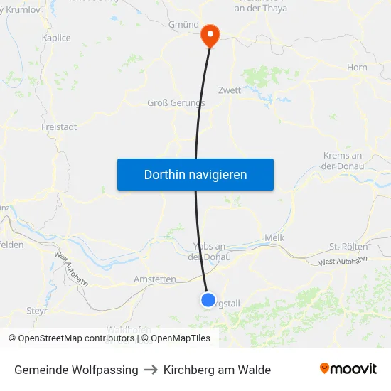 Gemeinde Wolfpassing to Kirchberg am Walde map