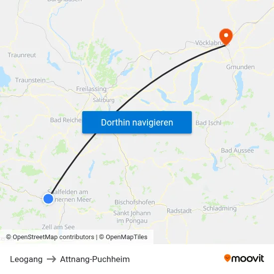 Leogang to Attnang-Puchheim map