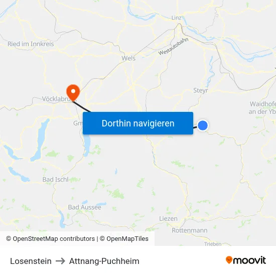 Losenstein to Attnang-Puchheim map