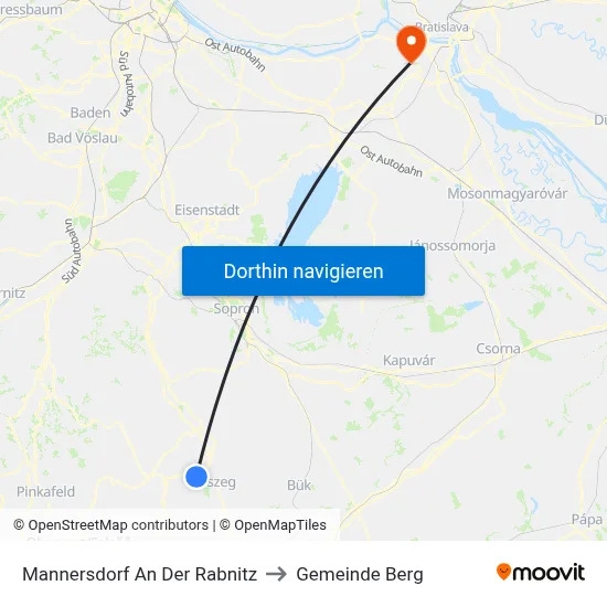 Mannersdorf An Der Rabnitz to Gemeinde Berg map