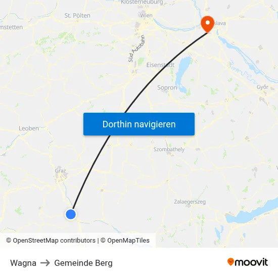 Wagna to Gemeinde Berg map