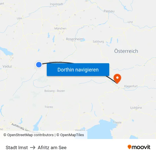 Stadt Imst to Afritz am See map