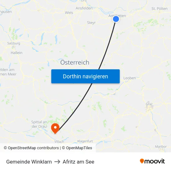 Gemeinde Winklarn to Afritz am See map