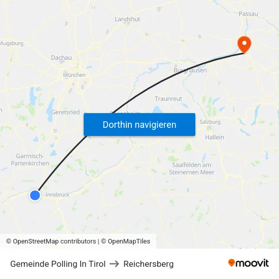 Gemeinde Polling In Tirol to Reichersberg map