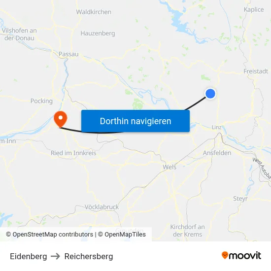 Eidenberg to Reichersberg map