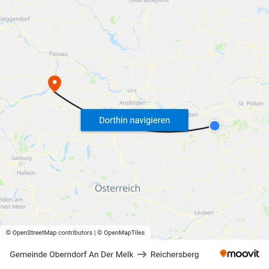 Gemeinde Oberndorf An Der Melk to Reichersberg map
