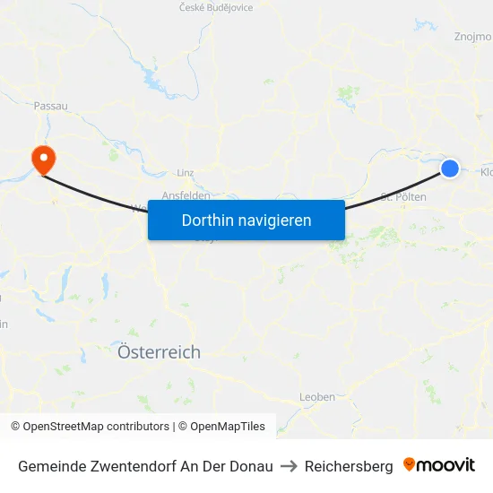 Gemeinde Zwentendorf An Der Donau to Reichersberg map