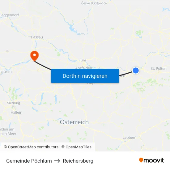 Gemeinde Pöchlarn to Reichersberg map