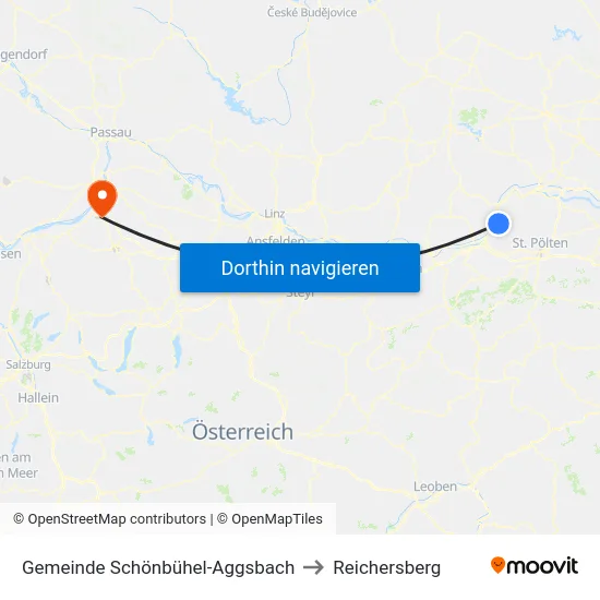Gemeinde Schönbühel-Aggsbach to Reichersberg map