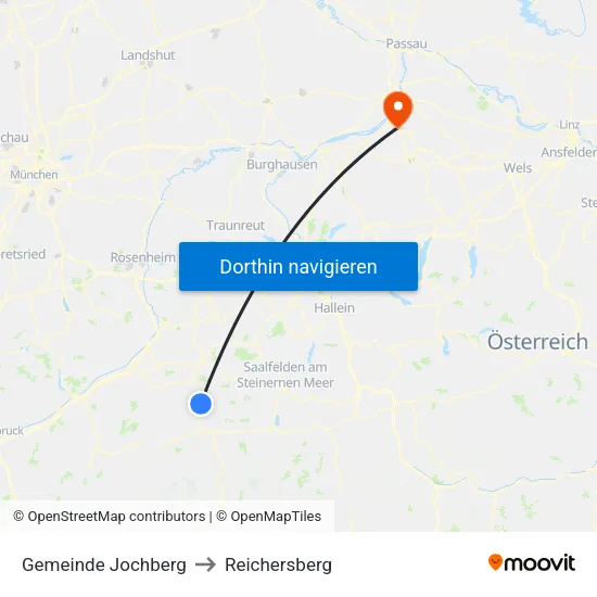 Gemeinde Jochberg to Reichersberg map