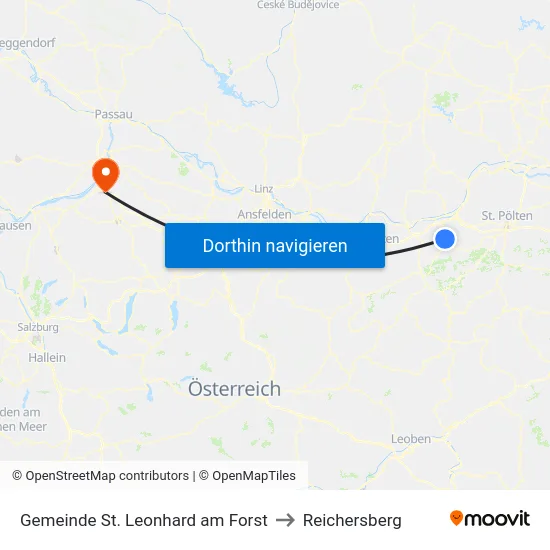 Gemeinde St. Leonhard am Forst to Reichersberg map