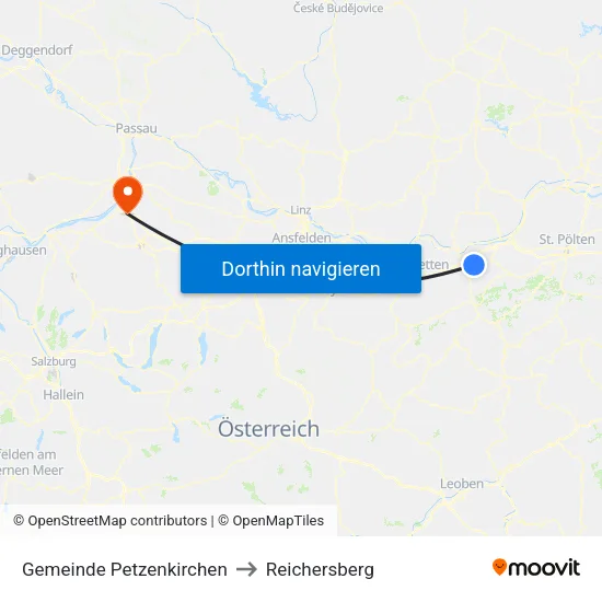 Gemeinde Petzenkirchen to Reichersberg map
