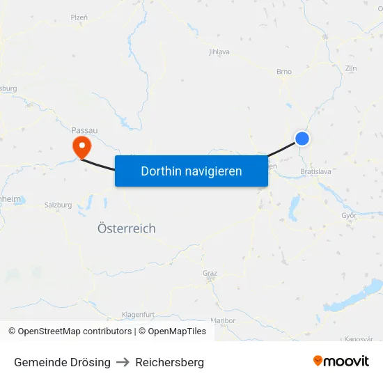 Gemeinde Drösing to Reichersberg map