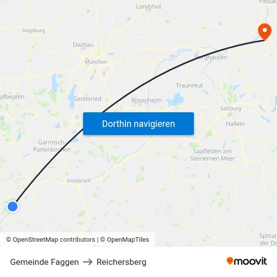 Gemeinde Faggen to Reichersberg map