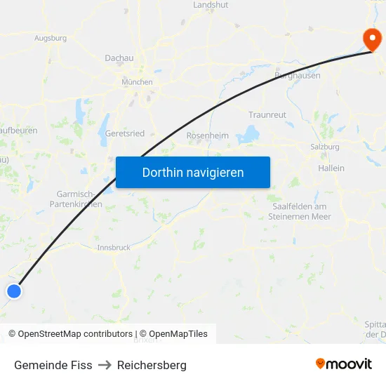 Gemeinde Fiss to Reichersberg map