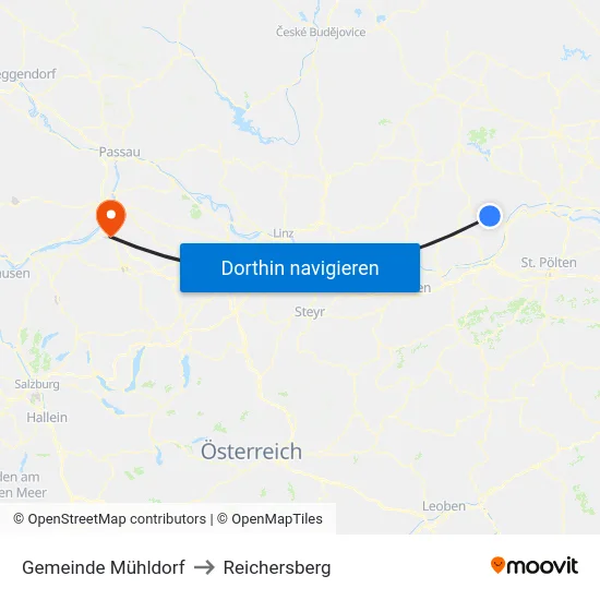 Gemeinde Mühldorf to Reichersberg map