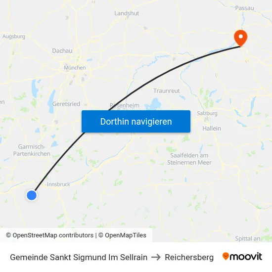 Gemeinde Sankt Sigmund Im Sellrain to Reichersberg map