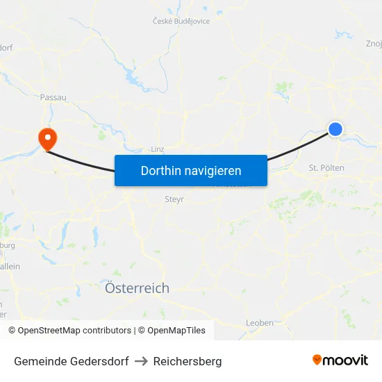 Gemeinde Gedersdorf to Reichersberg map