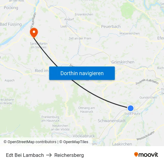 Edt Bei Lambach to Reichersberg map