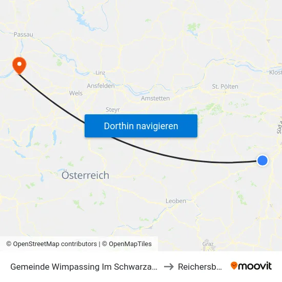 Gemeinde Wimpassing Im Schwarzatale to Reichersberg map