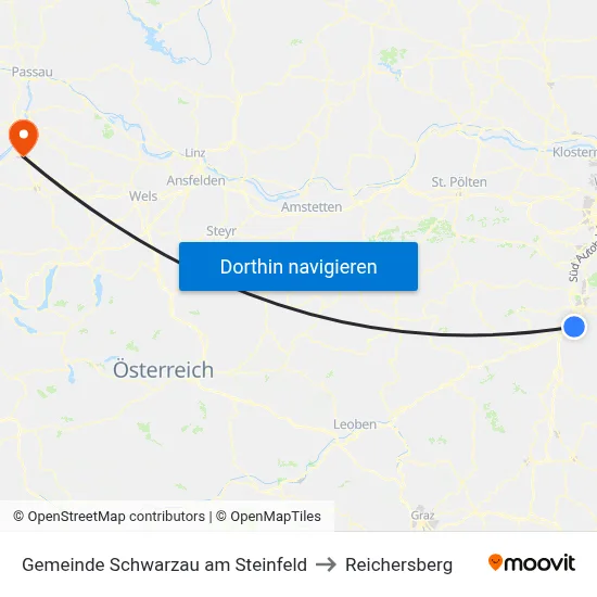 Gemeinde Schwarzau am Steinfeld to Reichersberg map