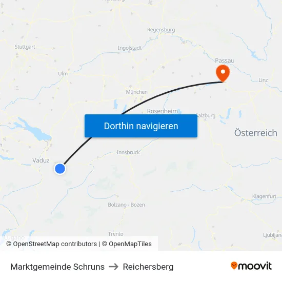 Marktgemeinde Schruns to Reichersberg map