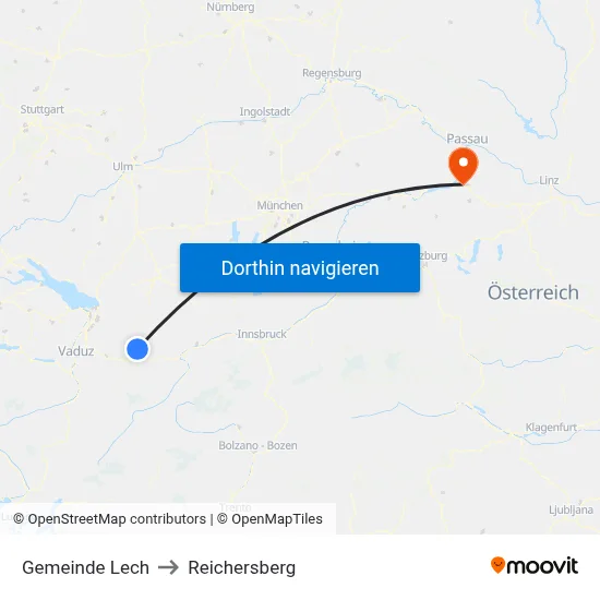 Gemeinde Lech to Reichersberg map