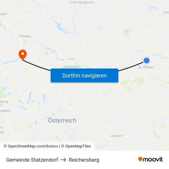 Gemeinde Statzendorf to Reichersberg map