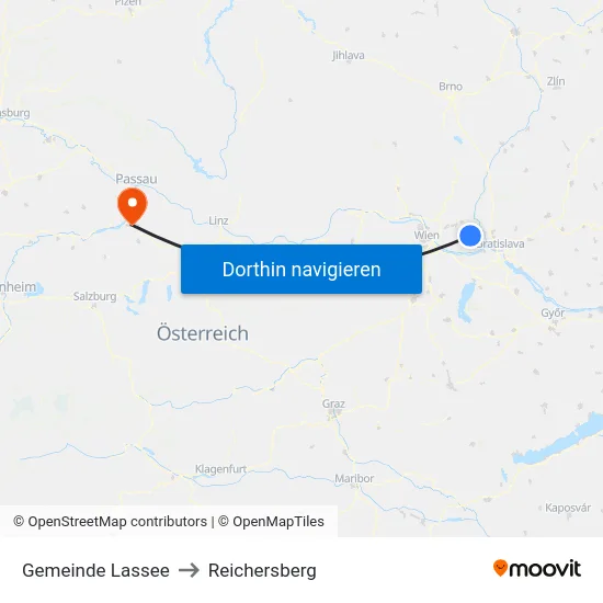 Gemeinde Lassee to Reichersberg map