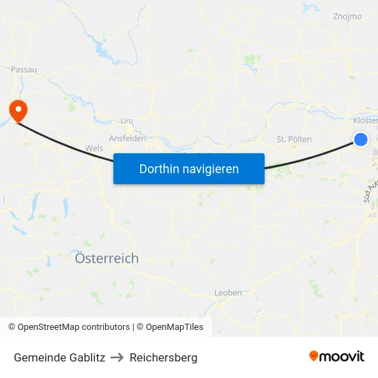 Gemeinde Gablitz to Reichersberg map