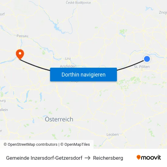 Gemeinde Inzersdorf-Getzersdorf to Reichersberg map