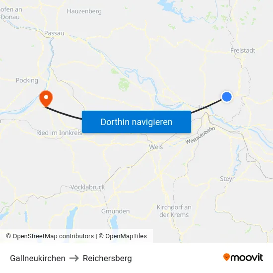 Gallneukirchen to Reichersberg map