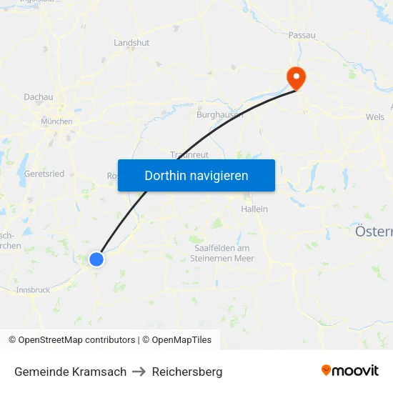 Gemeinde Kramsach to Reichersberg map