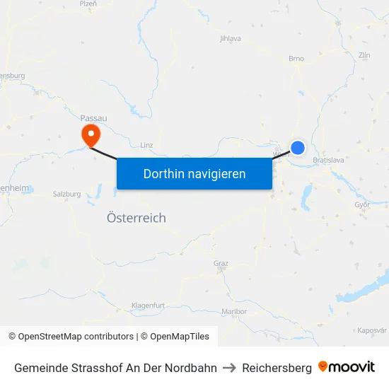 Gemeinde Strasshof An Der Nordbahn to Reichersberg map