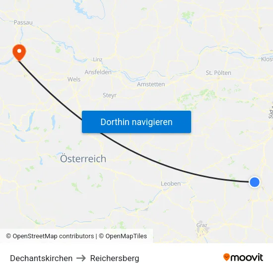 Dechantskirchen to Reichersberg map