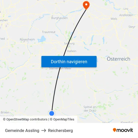 Gemeinde Assling to Reichersberg map