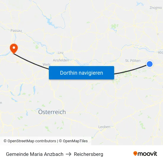 Gemeinde Maria Anzbach to Reichersberg map