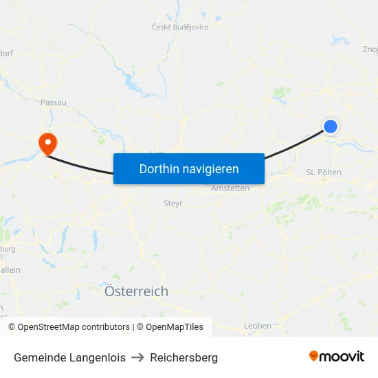 Gemeinde Langenlois to Reichersberg map