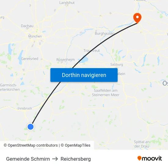 Gemeinde Schmirn to Reichersberg map