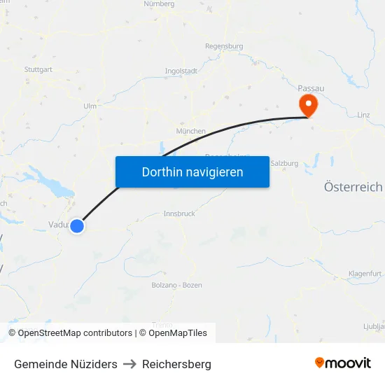 Gemeinde Nüziders to Reichersberg map
